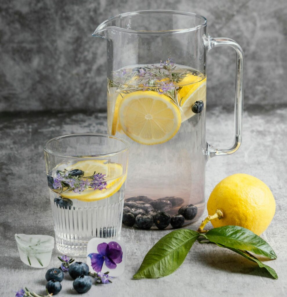 Acqua aromatizzata mirtilli e limone