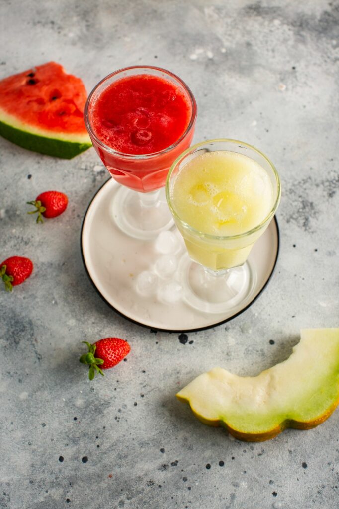 Simil-granita di cocomero e melone - Bicchieri